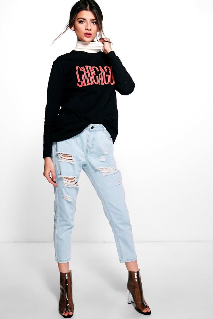 Boohoo Edwina Distressed Jeans Blue
