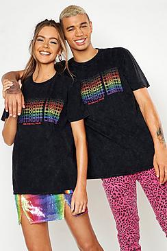 Boohoo Pride T-shirt With Gradient Rainbow Print