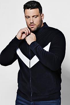 Boohoo Big And Tall Chevron Track Jacket
