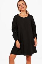 Boohoo Niamh Ruched Sleeve Shift Dress