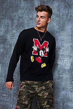 Boohoo Disney Mickey 'm' Oversized Long Sleeve T-shirt