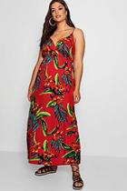 Boohoo Plus Esme Bright Tropical Print Maxi Dress