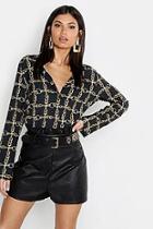 Boohoo Tall Chain Print Shirt