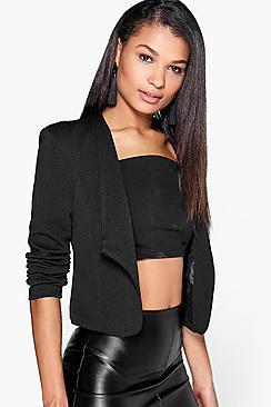 Boohoo Maya Woven Shawl Collar Blazer