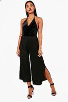 Boohoo Fifi Metallic Rib Split Side Culottes