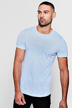 Boohoo Muscle Fit Curved Hem Man Signature T-shirt