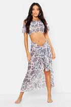 Boohoo Paisley Wrap Skirt Beach Co-ord