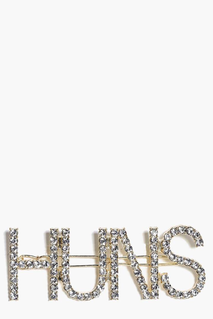 Boohoo Melissa Hun Slogan Hairclip Gold