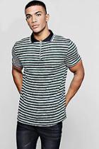 Boohoo Knitted Stripe Polo With Zip