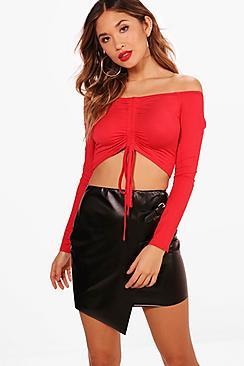 Boohoo Rhyla Ruched Front Top