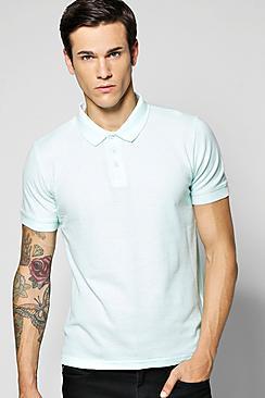 Boohoo Basic Slim Fit Cotton Pique Polo