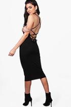 Boohoo Madison Lace Up Back Strappy Midi Dress