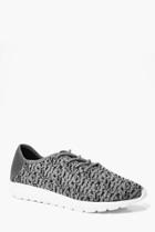 Boohoo Knitted Running Trainers Grey