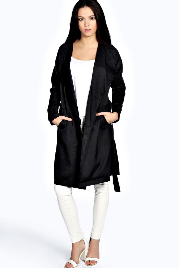 Boohoo Nevaeh Trench Coat - Black