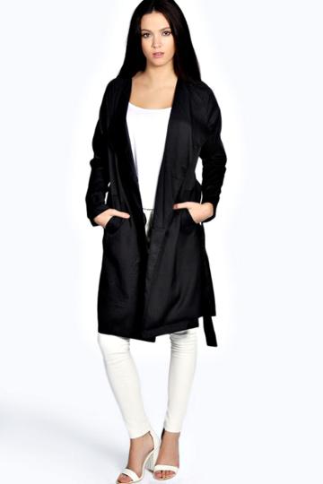 Boohoo Nevaeh Trench Coat - Black