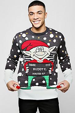 Boohoo Pom Pom Convict Christmas Jumper