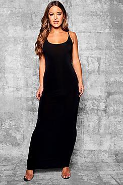 Boohoo Petite Skinny Open Back Detail Maxi Dress