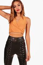 Boohoo Faye Plunge Strappy Top