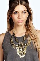 Boohoo Boutique India Statement Coin Necklace