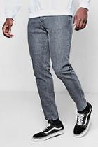 Boohoo Tapered Fit Grey Denim Jeans In 11oz