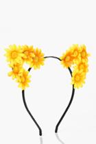 Boohoo Annie Sunflower Cat Ear Headband Yellow