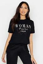 Boohoo Woman Paris Slogan T-shirt