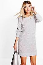 Boohoo Cable Knit Soft Boucle Jumper Dress