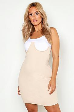 Boohoo Plus Strappy Rib Underbust Corset Dress
