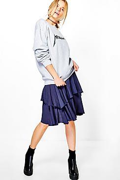 Boohoo Adelynn Ruffle Detail Skirt