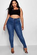 Boohoo Plus Maisie Stretch Skinny Back Rip Jeans