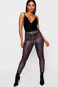Boohoo Coloured Leopard Print Skinny Trouser