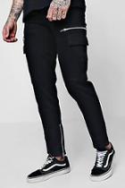 Boohoo Slim Fit Cargo Trousers With Zips