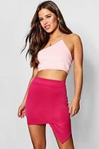 Boohoo Petite One Shoulder Top & Wrap Skirt Co-ord Set