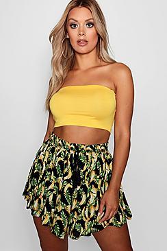 Boohoo Plus Aurora Banana Printed Flippy Short