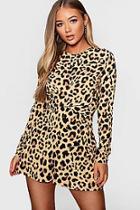 Boohoo Leopard Print Twist Front Romper