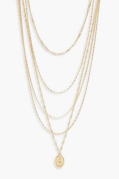 Boohoo Multi Choker Sovereign Necklace