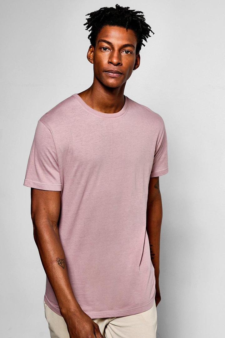 Boohoo Oversized T-shirt With Curve Hem Lilac