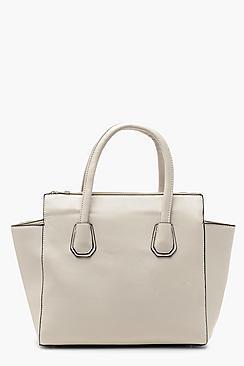 Boohoo Structured Tote With Cross Body Strap