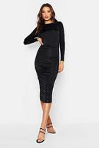 Boohoo Tall Ruched Side Midi Dress