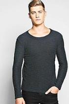 Boohoo Reverse Loopback Sweatshirt In Mixed Yarn