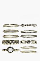 Boohoo Isabelle Skinny Mixed Design Ring Pack