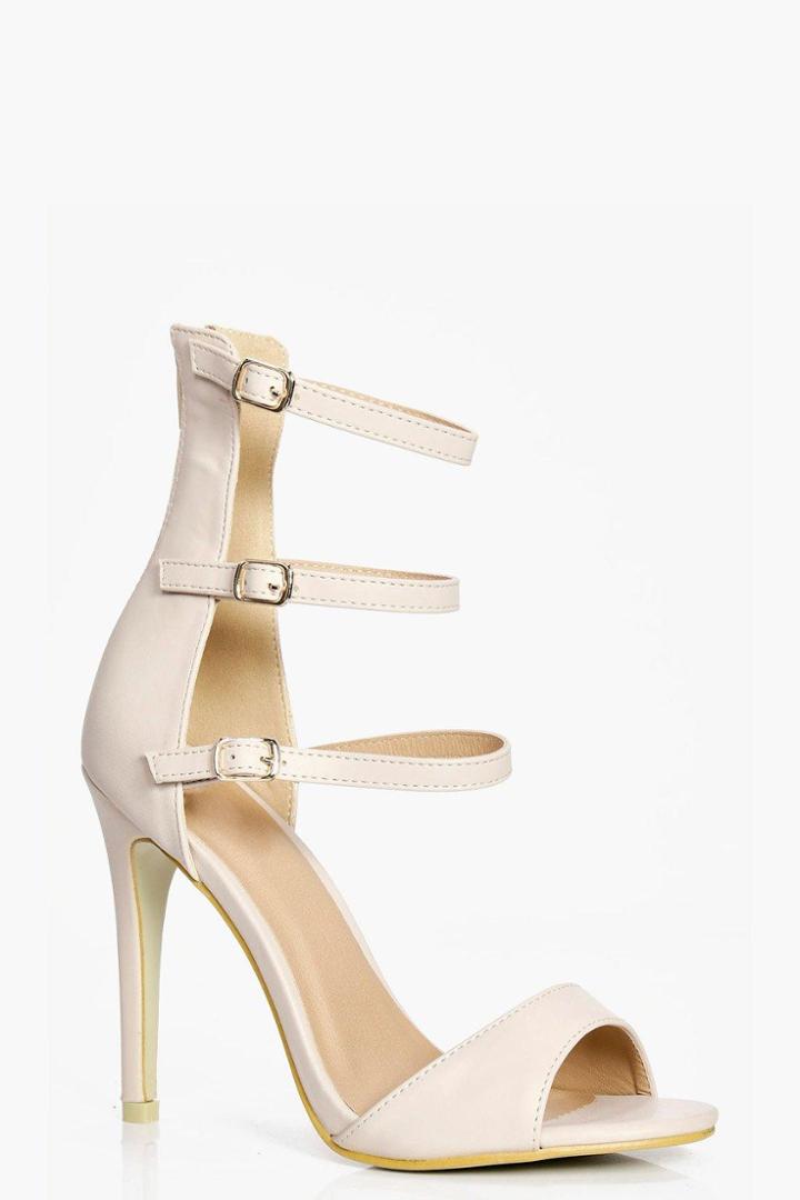 Boohoo Harriet 3 Band Heel Nude