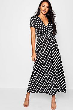 Boohoo Polka Dot Maxi Dress