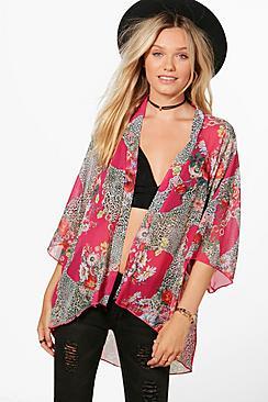 Boohoo Emma Printed Kimono