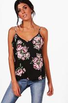 Boohoo Verity Dark Floral Woven Cami