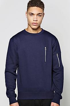 Boohoo Ma1 Crew Sweatshirt