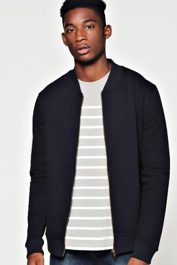 Boohoo Slim Fit Bomber Navy