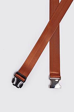 Boohoo Silver Buckle Tape Belt