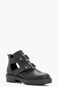 Boohoo Amelia Cut Work Chunky Boot