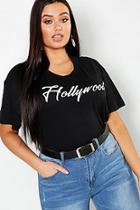 Boohoo Plus Hollywood Slogan T-shirt